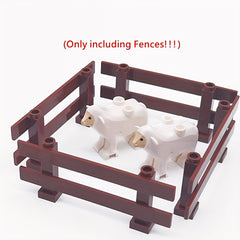 12pcs Building Block Farm Fence DIY Animal Scene Play Toy