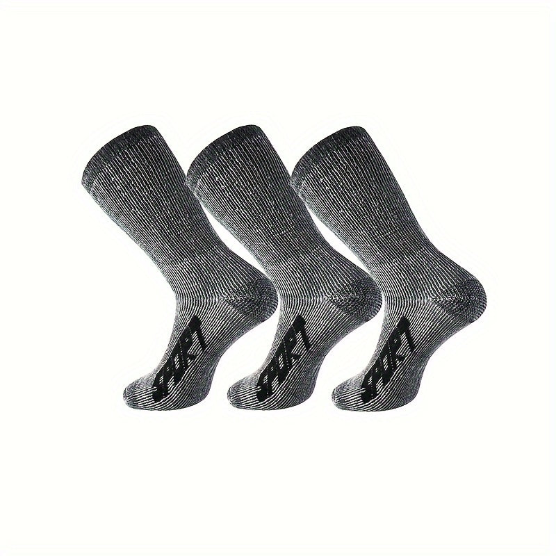 3 Pairs Men's Athletic Wool Socks Shock Absorption Outdoor Sports Hiking Socks