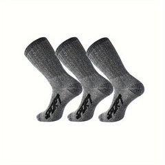 3 Pairs Men's Athletic Wool Socks Shock Absorption Outdoor Sports Hiking Socks