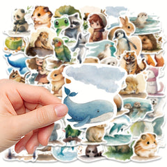 50pcs Animal Series Stickers for Guitar Skateboard Phone Laptop DIY Stickers