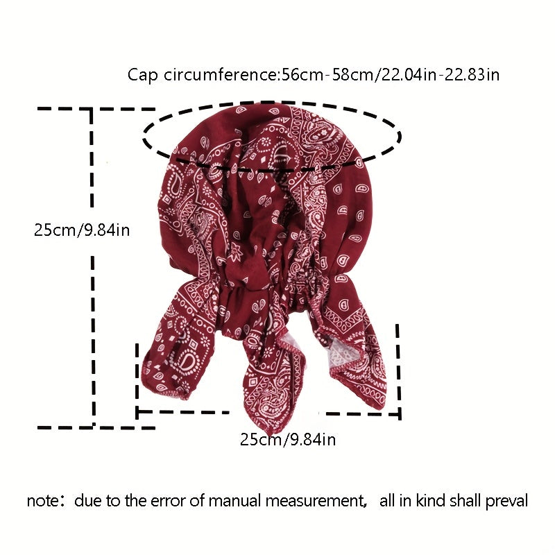 Paisley Print Head Wrap Turban Elastic Bandana Unisex Headscarf