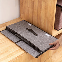 Cotton Linen Foldable Storage Box Organizer Double Cover 50x30x19cm
