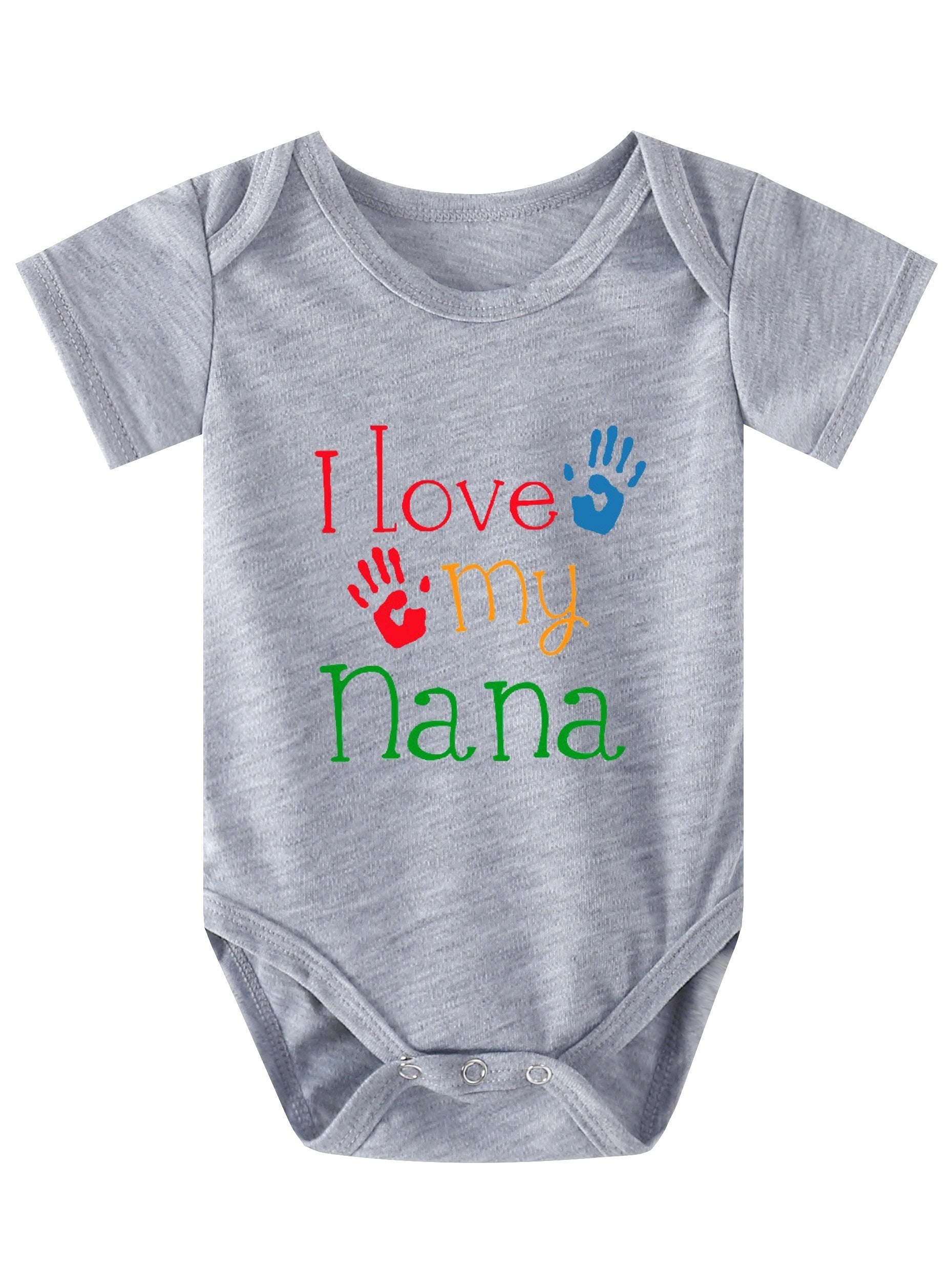 Baby Girls And Boys Casual I Love My Nana Short Sleeve Round Neck Onesie