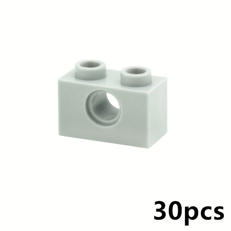 30pcs Building Blocks 1x2 with Hole Thick Classic Kids DIY Toy