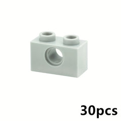 30pcs Building Blocks 1x2 with Hole Thick Classic Kids DIY Toy