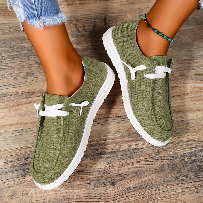 Women's Lightweight Canvas Slip On Walking Loafers