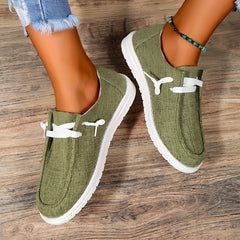 Women's Lightweight Canvas Slip On Walking Loafers