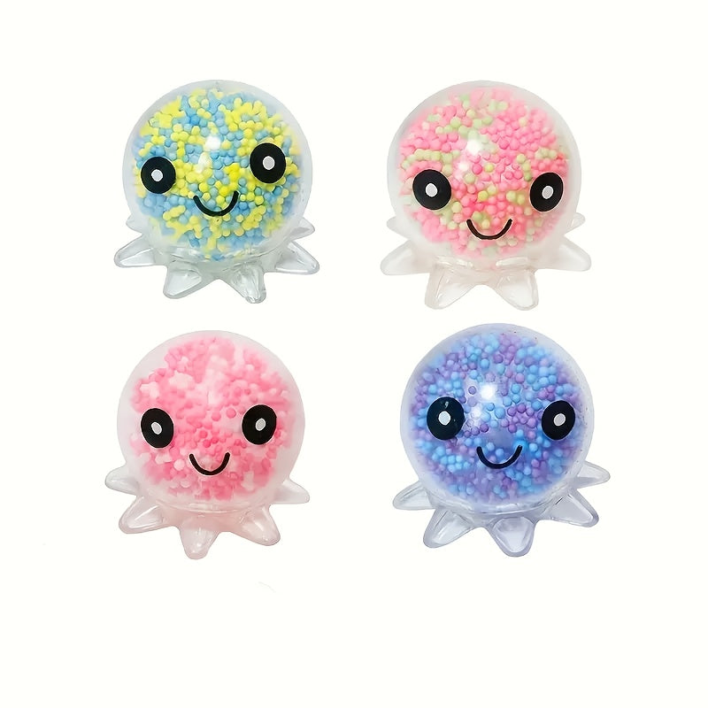 Octopus Sensory Ball Squeeze Toy with Colorful Beads for Kids & Adults