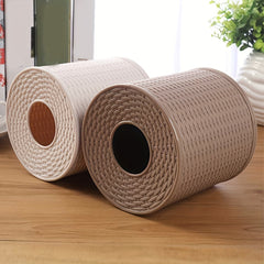 Stylish Round Woven Tissue Storage Box