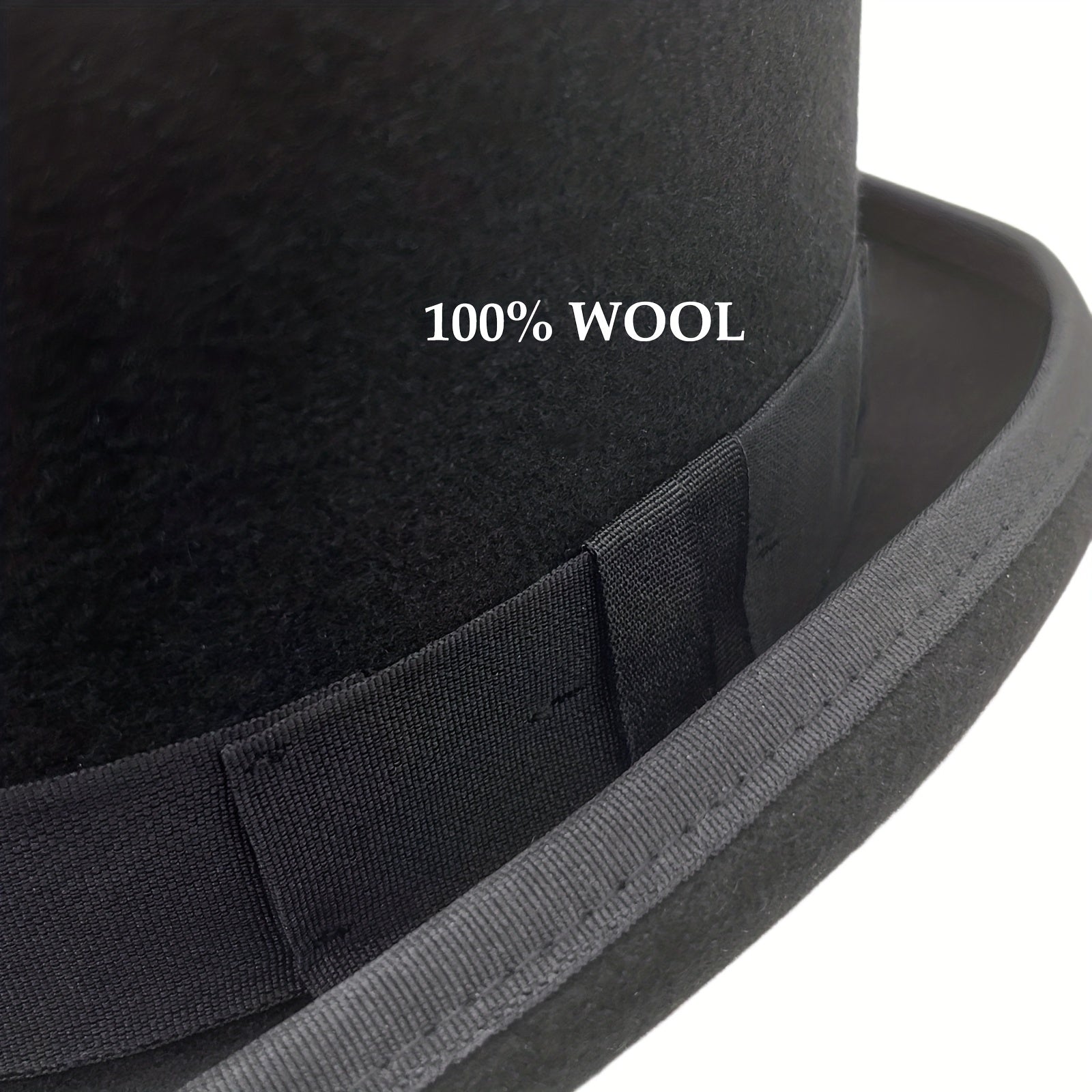 Men's 100 Wool Top Hat Satin Lined Party Dress Hats Derby Hat