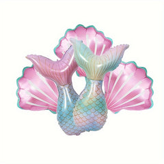 5pcs Fishtail Shell Aluminum Film Balloons Mermaid Themed Party Balloons
