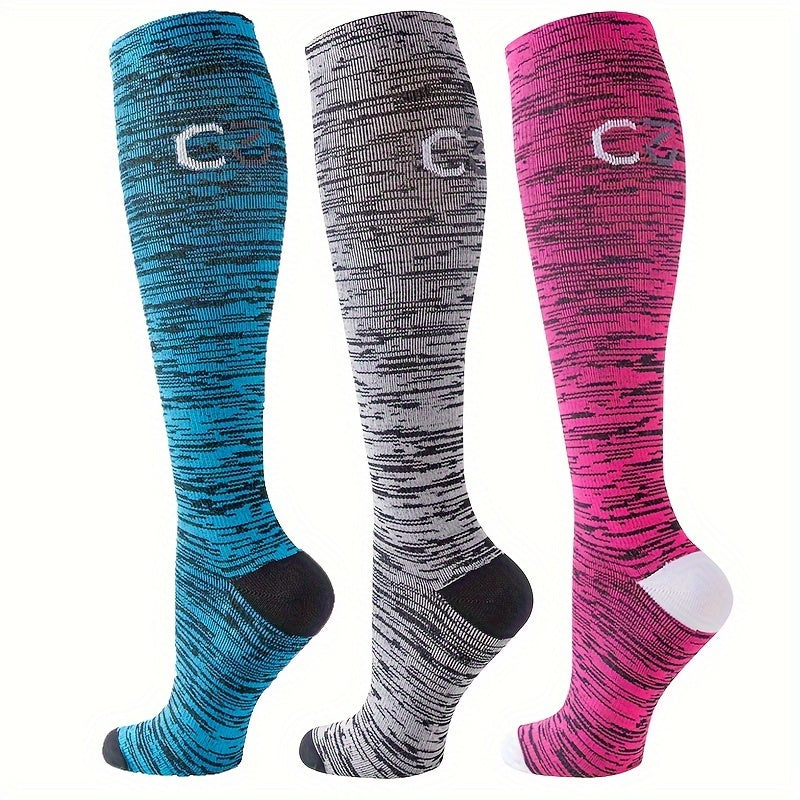 C3 Compression Socks For Women Men Nursing Running Travel Knee High Socks