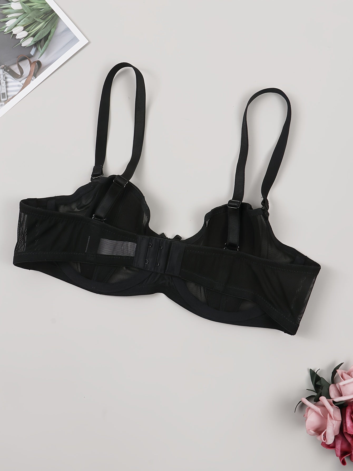 Mesh Unlined Push Up Bra Comfy & Breathable Women's Lingerie