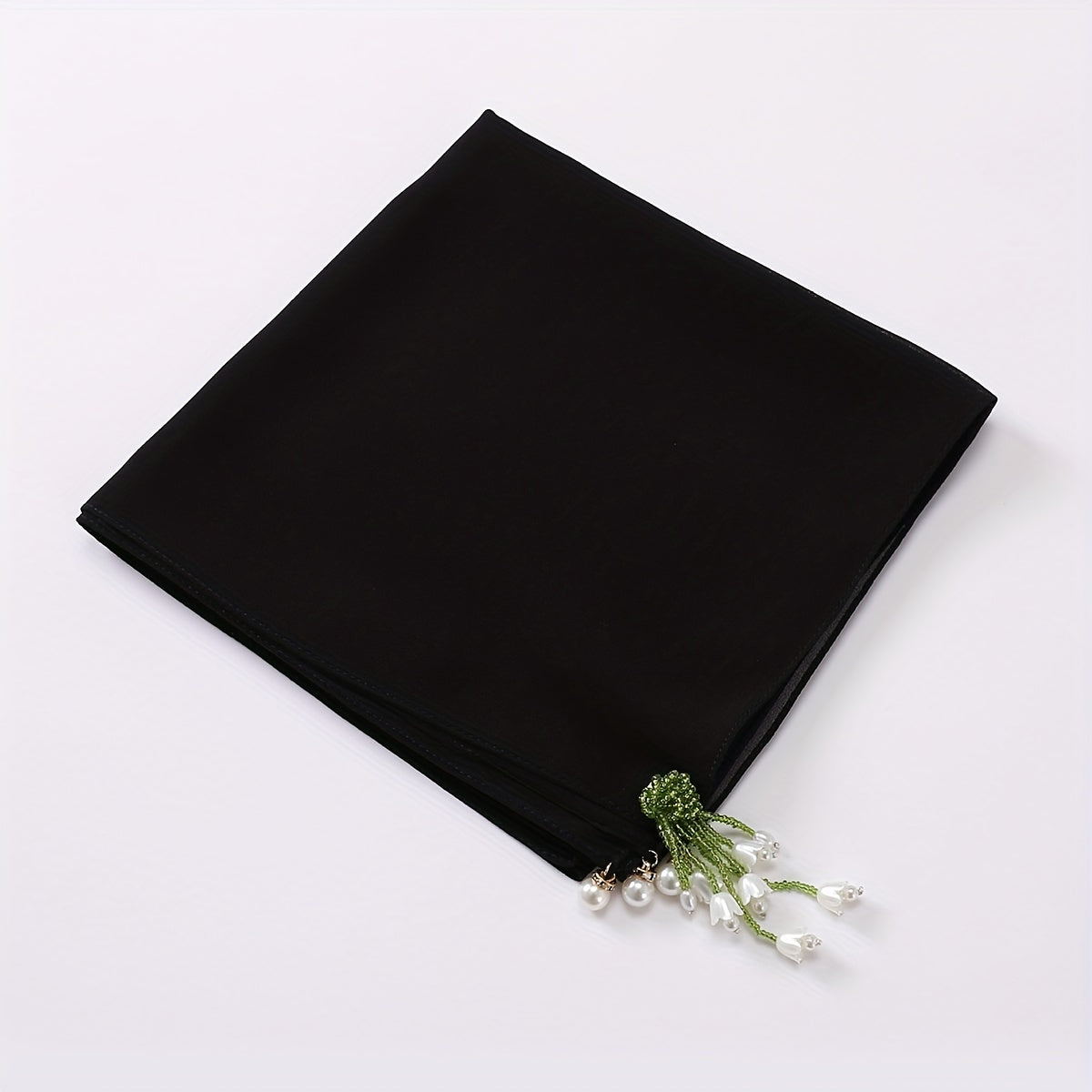 Tulip Tassel Decor Square Scarf for Women