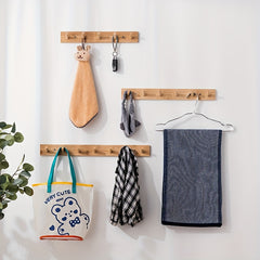 Nordic Solid Wood Hook Wall Hanging Clothes Rack