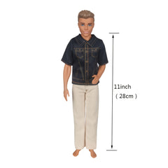 6pcs Doll Clothes 3 Tops And 3 Pants Trousers Shirt Outfit
