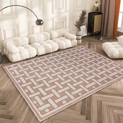 Plaid Sofa Area Rug Easy Care Foldable Machine Washable Cashmere Rug