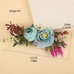 Pink Floral Hair Comb Clip for Women - Wedding Hair Accessories
