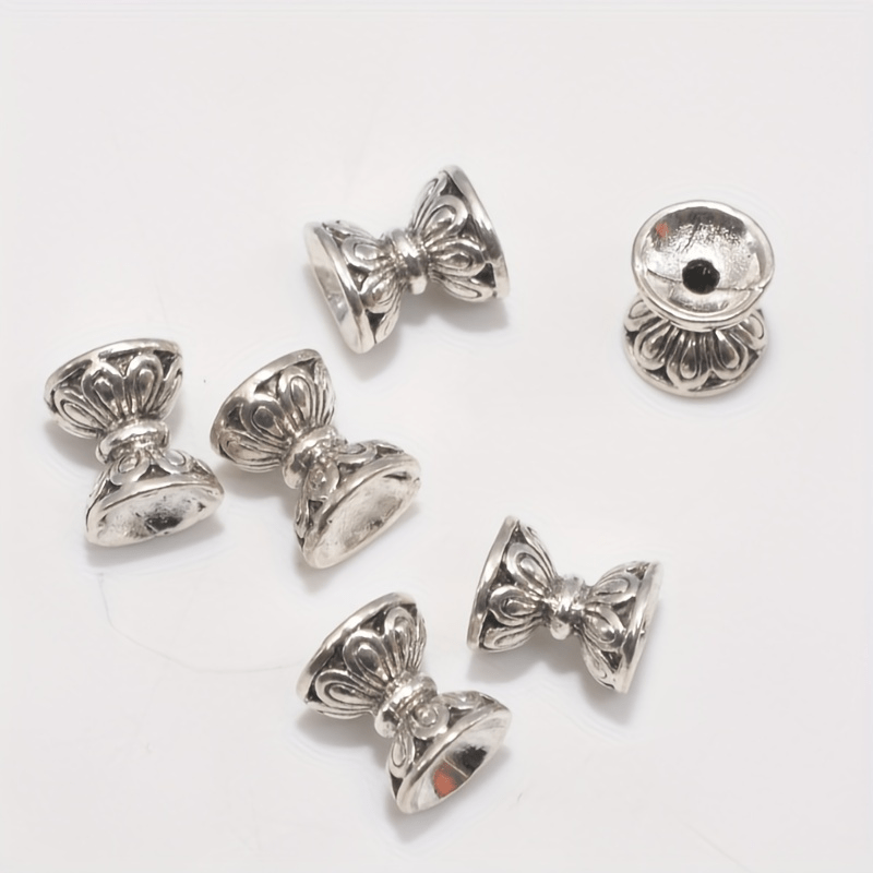 10pcs Antique Silver Lotus Bead Caps Spacer Beads for DIY Jewelry