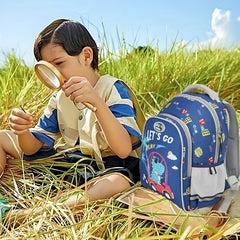Dinosaur Elementary School Backpack for Kids Boys Girls Large Capacity Bag