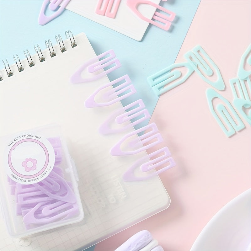 20 Packs Macaron Boat Paper Clips Small Fresh Creative Box Different Sizes