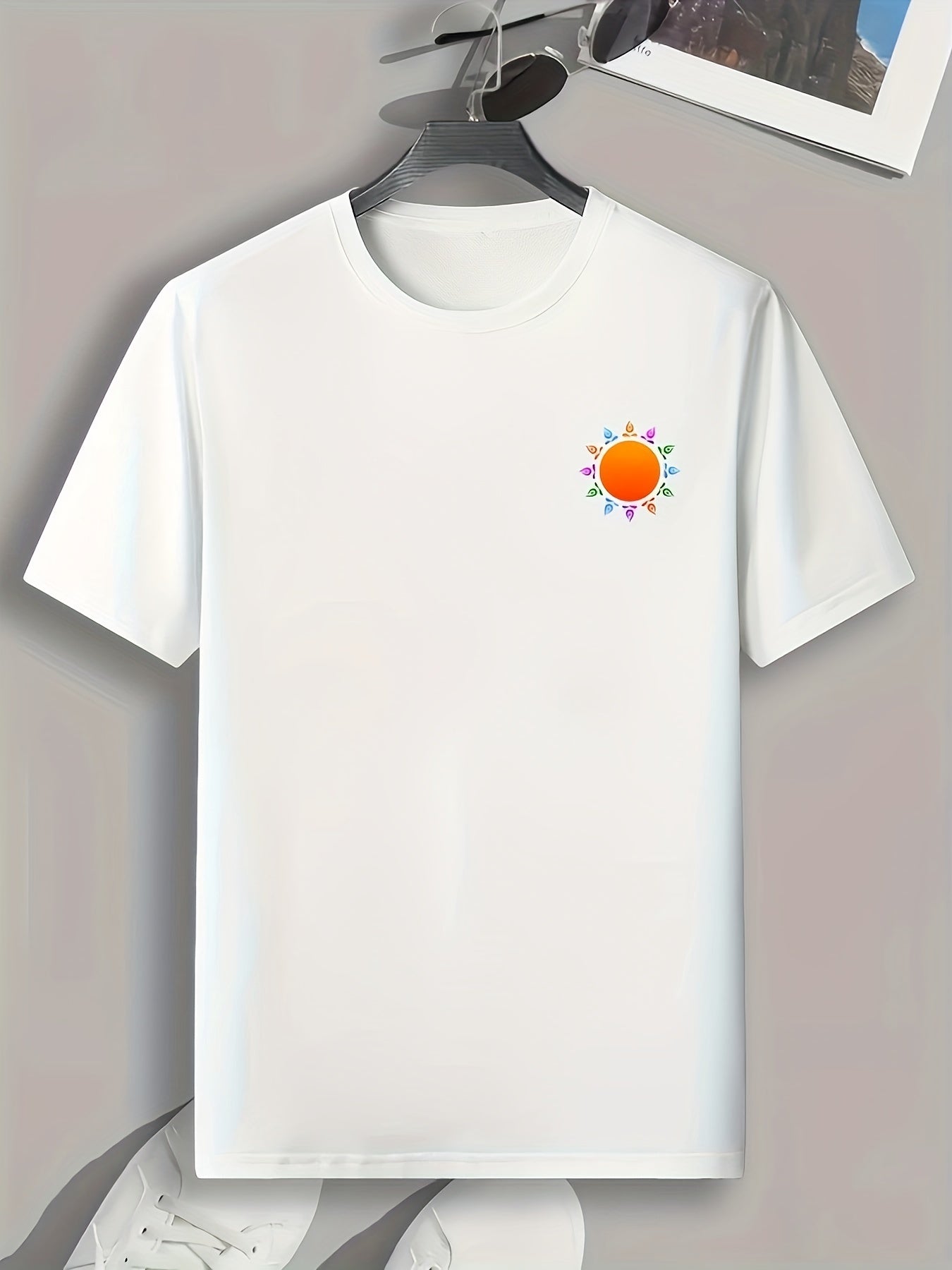 Sun Print Men's Comfy T shirt for Outdoor Summer