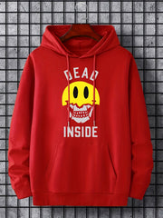 Men's Dead Inside Print Hoodie Casual Drawstring Hoodie