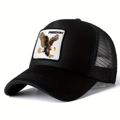 Animal Embroidered Mesh Baseball Cap Sun Shading Mesh Hat