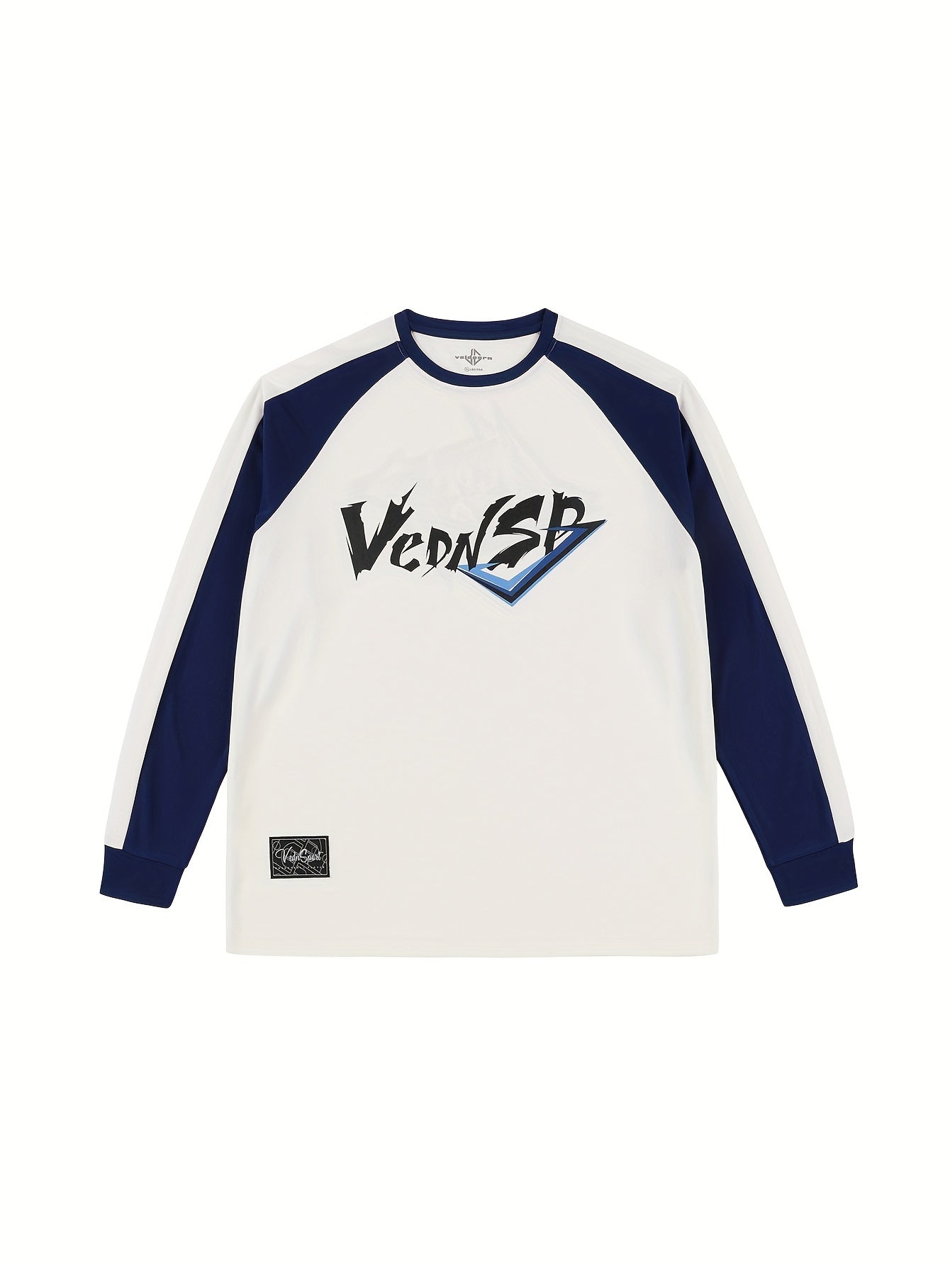 Block Pattern Print Men's Long Sleeve Active T-shirt for Spring Summer Autumn