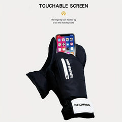 Men's Waterproof Winter Skiing Gloves Touch Screen Thick Warm Zipper Gloves