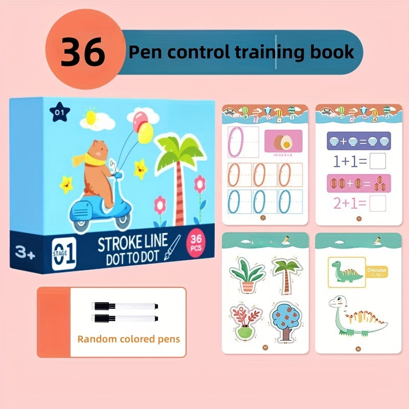 Pen Control Exercises Workbook for Kids: Shapes, Numbers, Drawing Activities