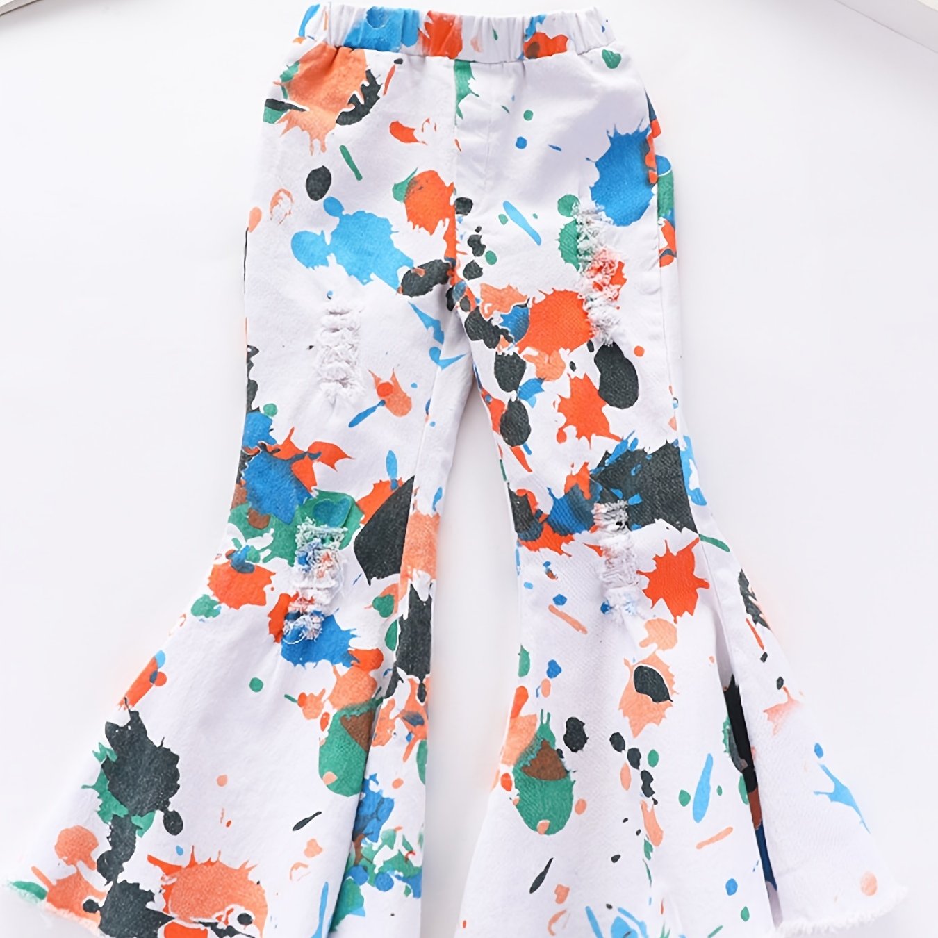 Girls Graffiti Flare Leg Pants Jeans Clothing