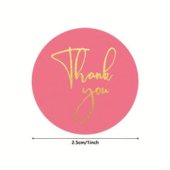500 Golden Thank You Labels 2.54 cm Round Adhesive Stickers Roll