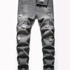 Boys Ripped Jeans Skinny Slim Fit Washed Denim Long Pants