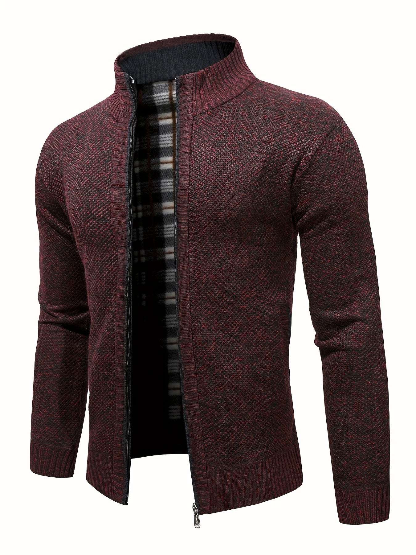 Men's Winter Knit Zip Up Cardigan Thick Warm Coat