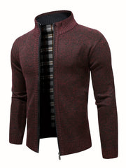 Men's Winter Knit Zip Up Cardigan Thick Warm Coat