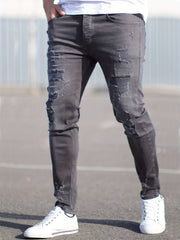 Men's Slim Ripped Jeans Casual Street Style Stretch Denim Pants