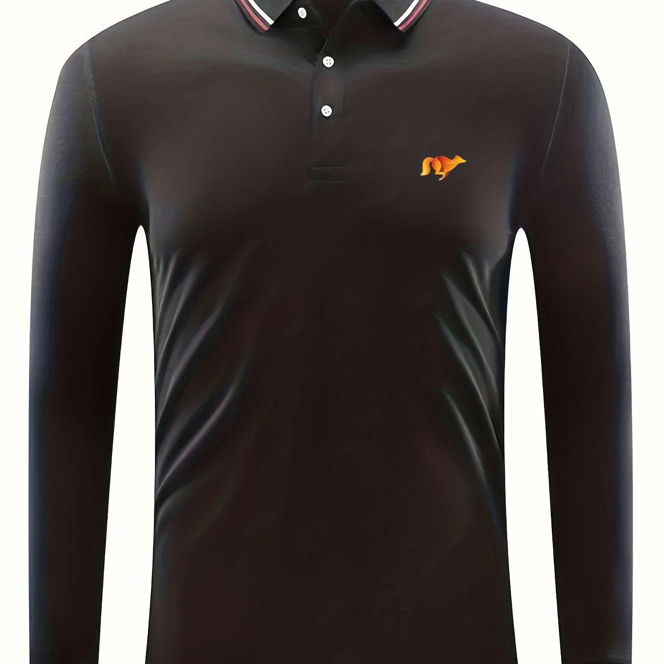 Animal Print Men's Casual Button Up Long Sleeve Polo Shirt