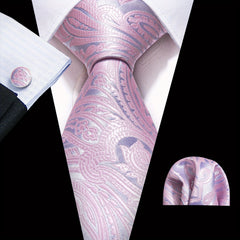 Barry Wang Men's Tie Golden Floral Jacquard Set