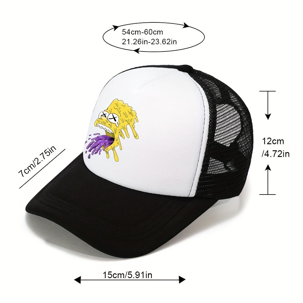 Mesh Breathable Cartoon Print Baseball Cap All-match Sunshade Hat