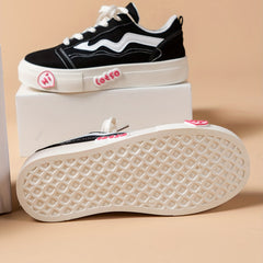 Women's Platform Canvas Sneakers Low Top Shoes