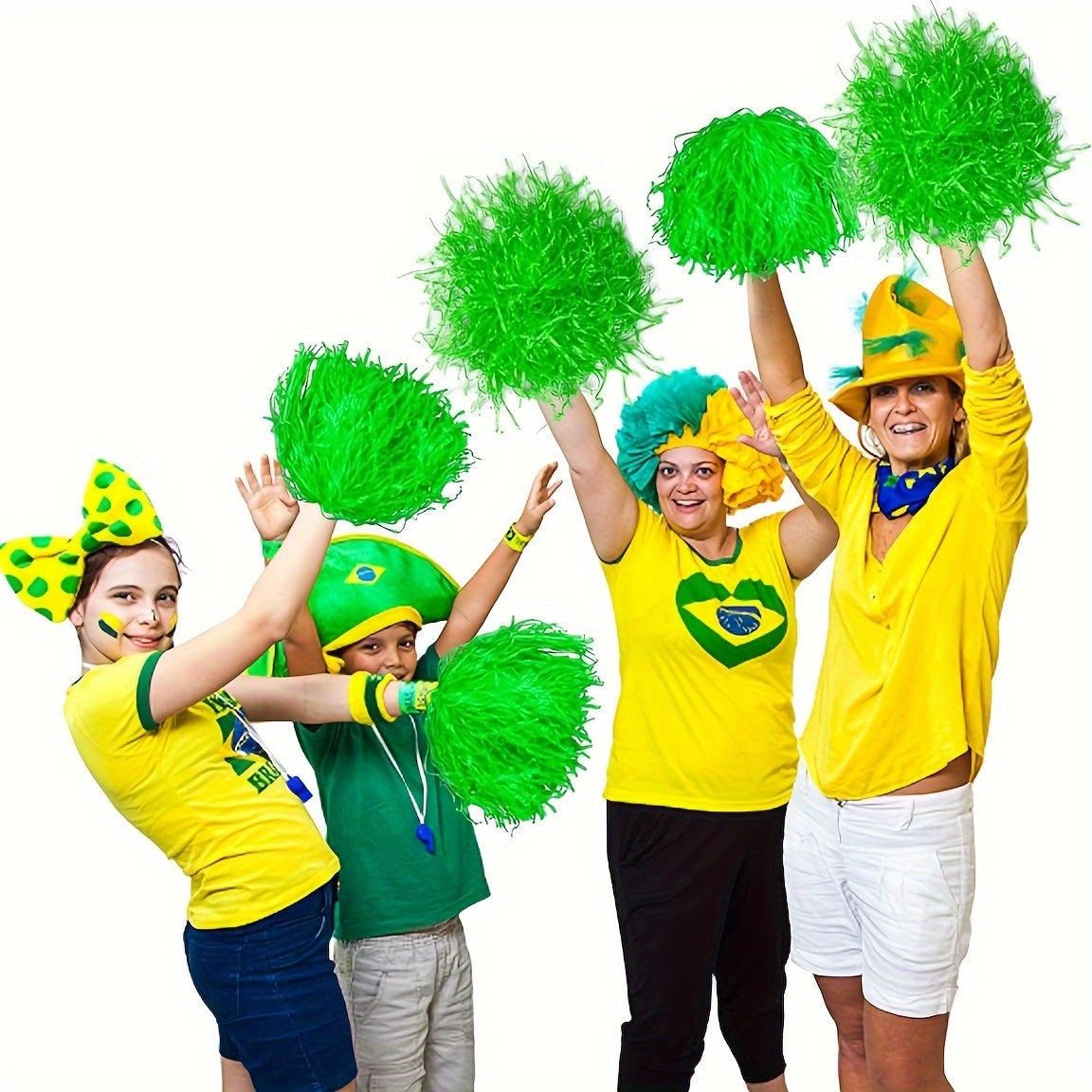 4pcs Plastic Cheering Poms Dancing Supplies Sports Stage Celebration