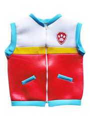 Boy's Dog Paw Embroidered Cosplay Costume Zip Up Vest