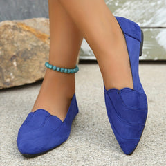 Women's Pointed Toe Flat Loafers Slip On Soft Sole Flat Shoes