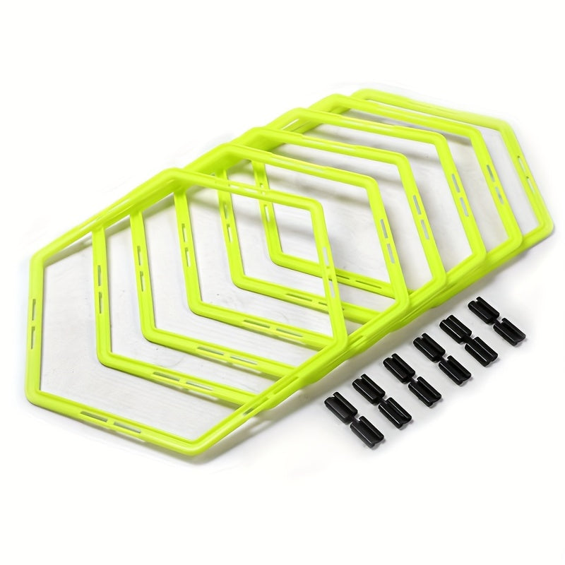 6pcs Hexagonal Speed & Agility Training Rings Soccer Football Basketball Aid