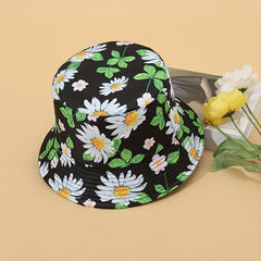 Daisy Print Sunshade Bucket Hat for Men and Women