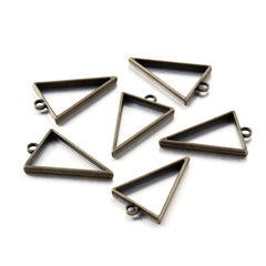 10pcs Alloy Triangle Heart Geometric Frame Pendant Charm for DIY Jewelry Making