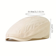 Men's Summer Newsboy Cap Vintage Golf Hat Solid Cabbie Cap