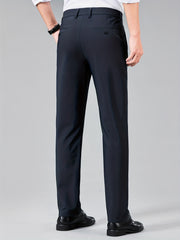 Men's Formal Solid Stretch Dress Pants Business Wear Spring Summer