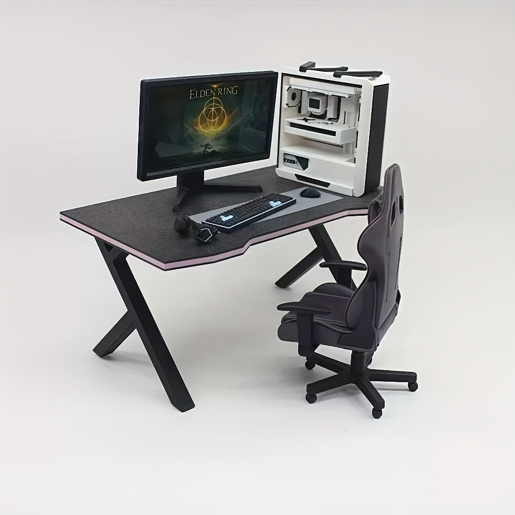 1:12 Dollhouse Mini Computer Gaming Desk